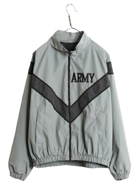 00s 04年製 米軍実物 US ARMY ナイロン トレーニング ジャケット XS REGULAR / 古着 00年代 ミリタリー 軍物 PFU ジャンパー ブルゾン 灰