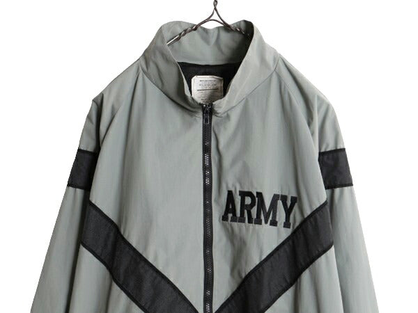 00s 04年製 米軍実物 US ARMY ナイロン トレーニング ジャケット MEDIUM REGULAR 古着 00年代 ミリタリー 軍物 PFU ジャンパー ブルゾン 灰