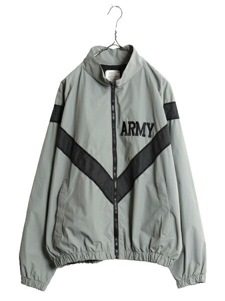 00s 04年製 米軍実物 US ARMY ナイロン トレーニング ジャケット MEDIUM REGULAR 古着 00年代 ミリタリー 軍物 PFU ジャンパー ブルゾン 灰