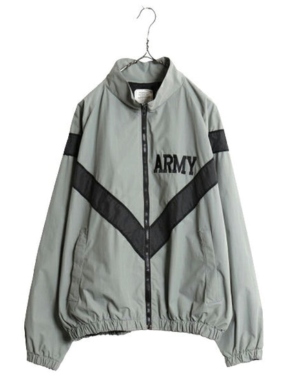 00s 04年製 米軍実物 US ARMY ナイロン トレーニング ジャケット MEDIUM REGULAR 古着 00年代 ミリタリー 軍物 PFU ジャンパー ブルゾン 灰