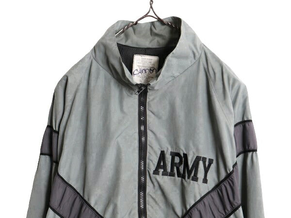 09年製 米軍実物 US ARMY ACU 迷彩 リフレクター ナイロン トレーニング ジャケット MEDIUM REGULAR 古着 ミリタリー 軍物 IPFU ジャンパー