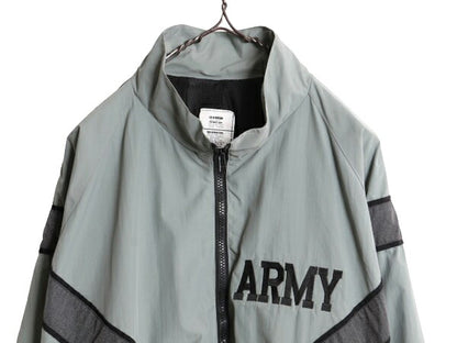 90s 99年製 米軍実物 US ARMY ナイロン トレーニング ジャケット LARGE REGULAR 古着 90年代 ミリタリー 軍物 PFU ジャンパー ブルゾン 灰