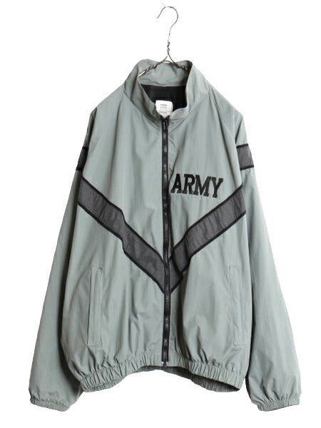 90s 99年製 米軍実物 US ARMY ナイロン トレーニング ジャケット LARGE REGULAR 古着 90年代 ミリタリー 軍物 PFU ジャンパー ブルゾン 灰