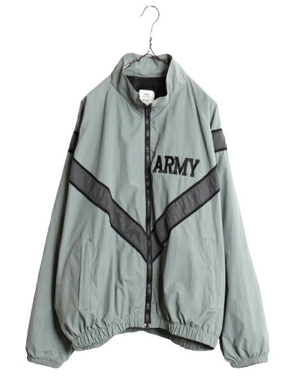 90s 99年製 米軍実物 US ARMY ナイロン トレーニング ジャケット LARGE REGULAR 古着 90年代 ミリタリー 軍物 PFU ジャンパー ブルゾン 灰