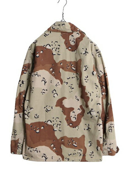 90s 90年製 US ARMY 米軍実物 デザート カモ BDU ミリタリー ジャケット SMALL SHORT / 古着 90年代 オールド アーミー チョコチップ 6C