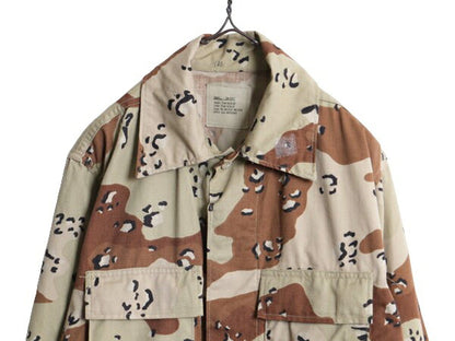 90s 90年製 US ARMY 米軍実物 デザート カモ BDU ミリタリー ジャケット SMALL SHORT / 古着 90年代 オールド アーミー チョコチップ 6C