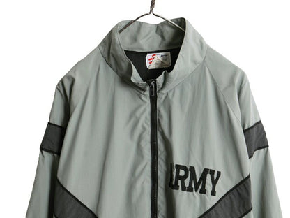90s 99年製 米軍実物 US ARMY ナイロン トレーニング ジャケット X-LARGE REGULAR / オールド 軍物 PFU ミリタリー ブルゾン ジャンパー 灰