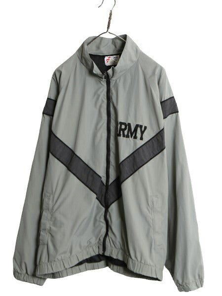 90s 99年製 米軍実物 US ARMY ナイロン トレーニング ジャケット X-LARGE REGULAR / オールド 軍物 PFU ミリタリー ブルゾン ジャンパー 灰