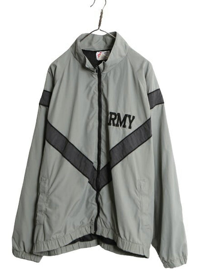 90s 99年製 米軍実物 US ARMY ナイロン トレーニング ジャケット X-LARGE REGULAR / オールド 軍物 PFU ミリタリー ブルゾン ジャンパー 灰