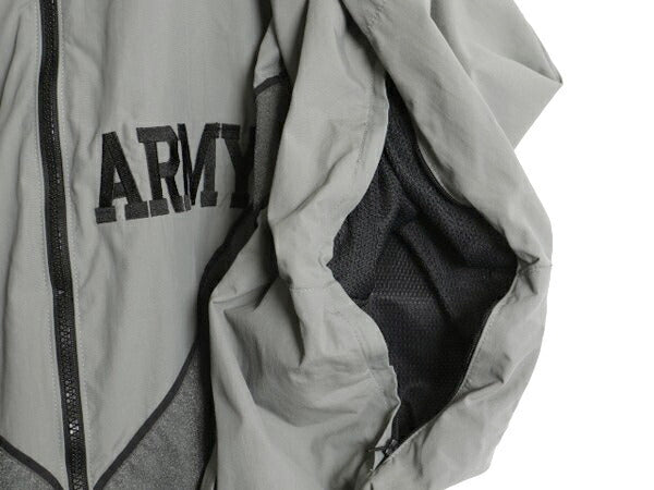 90s 99年製 米軍実物 US ARMY ナイロン トレーニング ジャケット MEDIUM SHORT / オールド 軍物 PFU ミリタリー ブルゾン ジャンパー 灰