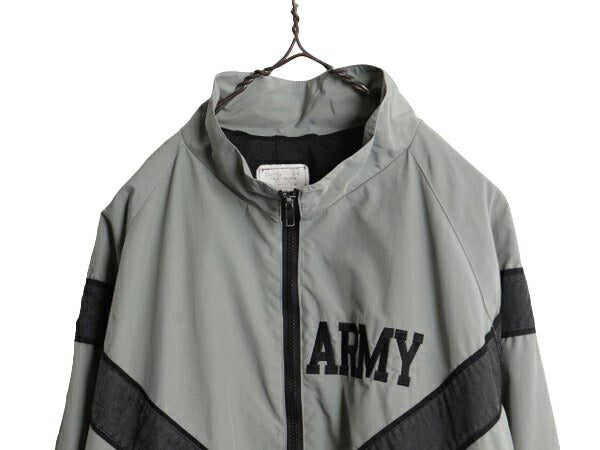 00s 04年製 米軍実物 US ARMY ナイロン トレーニング ジャケット SMALL REGULAR 古着 90年代 ミリタリー 軍物 PFU ジャンパー ブルゾン 灰