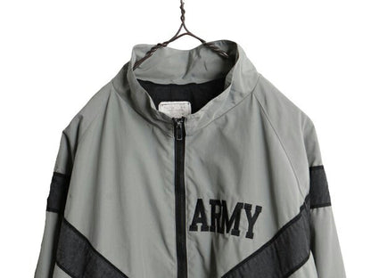 00s 04年製 米軍実物 US ARMY ナイロン トレーニング ジャケット SMALL REGULAR 古着 90年代 ミリタリー 軍物 PFU ジャンパー ブルゾン 灰