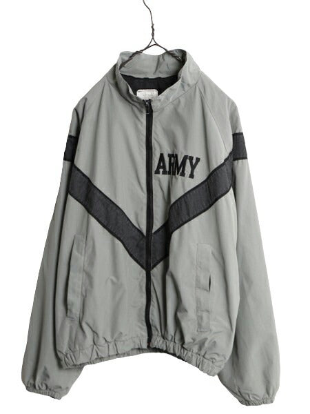 00s 04年製 米軍実物 US ARMY ナイロン トレーニング ジャケット SMALL REGULAR 古着 90年代 ミリタリー 軍物 PFU ジャンパー ブルゾン 灰