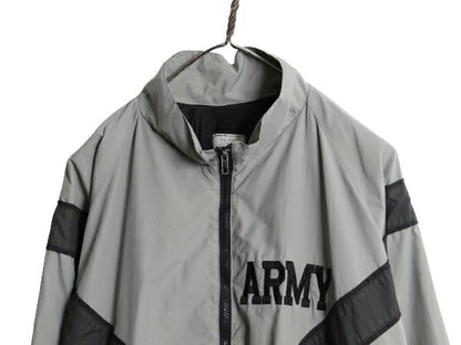 90s 96年製 米軍実物 US ARMY ナイロン トレーニング ジャケット MEDIUM REGULAR 古着 90年代 ミリタリー 軍物 PFU ジャンパー ブルゾン 灰