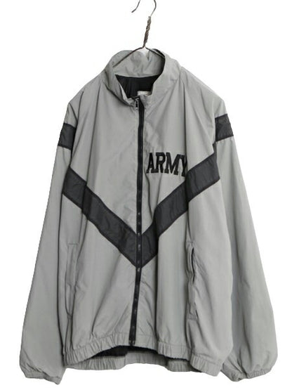 90s 96年製 米軍実物 US ARMY ナイロン トレーニング ジャケット MEDIUM REGULAR 古着 90年代 ミリタリー 軍物 PFU ジャンパー ブルゾン 灰