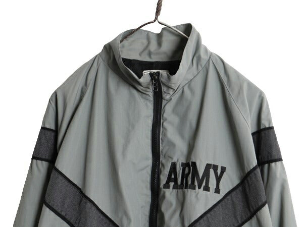 90s 99年製 米軍実物 US ARMY ナイロン トレーニング ジャケット MEDIUM REGULAR 古着 90年代 ミリタリー 軍物 PFU ジャンパー ブルゾン 灰