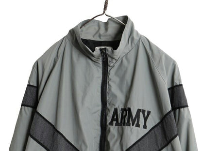 90s 99年製 米軍実物 US ARMY ナイロン トレーニング ジャケット MEDIUM REGULAR 古着 90年代 ミリタリー 軍物 PFU ジャンパー ブルゾン 灰