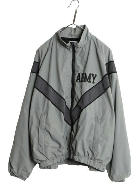 90s 99年製 米軍実物 US ARMY ナイロン トレーニング ジャケット MEDIUM REGULAR 古着 90年代 ミリタリー 軍物 PFU ジャンパー ブルゾン 灰