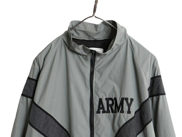 90s 99年製 米軍実物 US ARMY ナイロン トレーニング ジャケット MEDIUM REGULAR 古着 90年代 ミリタリー PFU 軍物 ジャンパー ブルゾン 灰