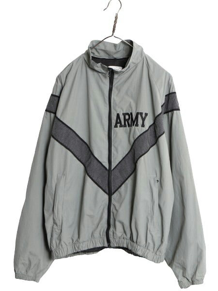 90s 99年製 米軍実物 US ARMY ナイロン トレーニング ジャケット MEDIUM REGULAR 古着 90年代 ミリタリー PFU 軍物 ジャンパー ブルゾン 灰