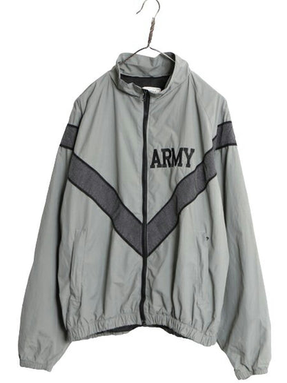 90s 99年製 米軍実物 US ARMY ナイロン トレーニング ジャケット MEDIUM REGULAR 古着 90年代 ミリタリー PFU 軍物 ジャンパー ブルゾン 灰