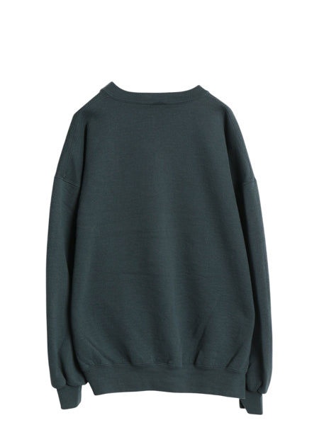 90s USA製 ラッセル ロゴ 刺繍 スウェット メンズ レディース XXL / 古着 オールド トレーナー 前V クルーネック 裏起毛 大きいサイズ 緑 