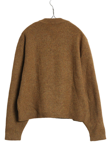 60s 70s ★ GLEN DEE Vネック モヘア ニット セーター メンズ M / 古着 ヴィンテージ プルオーバー 毛足 毛長 シャギー グランジ 無地 茶