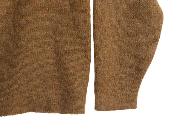 60s 70s ★ GLEN DEE Vネック モヘア ニット セーター メンズ M / 古着 ヴィンテージ プルオーバー 毛足 毛長 シャギー グランジ 無地 茶