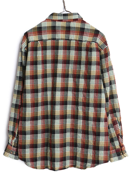 90s サー ペンドルトン チェック ボタンダウン シャツ メンズ XL 小さめ L 程/ オールド 最上級 長袖シャツ ウール ポケット付き シンプル