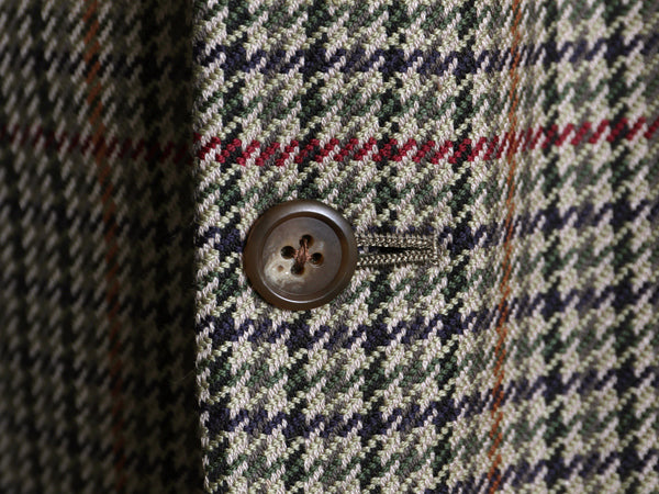 90s イギリス製 バーバリー テーラード ジャケット メンズ XL 程 古着 オールド ウール ブレザー 千鳥格子 チェック 大きいサイズ トラッド