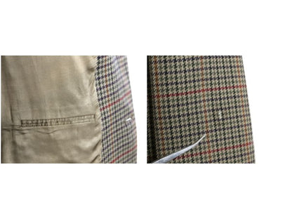 90s イギリス製 バーバリー テーラード ジャケット メンズ XL 程 古着 オールド ウール ブレザー 千鳥格子 チェック 大きいサイズ トラッド