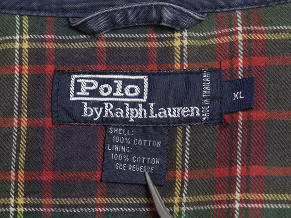90s ポロ ラルフローレン スイングトップ ジャケット メンズ XL / オールド ブルゾン コットン フランネル チェック ライナー 大きいサイズ