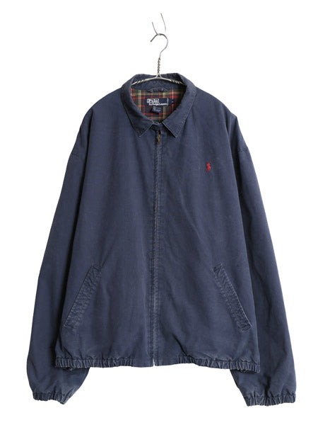 90s ポロ ラルフローレン スイングトップ ジャケット メンズ XL / オールド ブルゾン コットン フランネル チェック ライナー 大きいサイズ