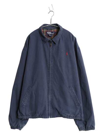 90s ポロ ラルフローレン スイングトップ ジャケット メンズ XL / オールド ブルゾン コットン フランネル チェック ライナー 大きいサイズ