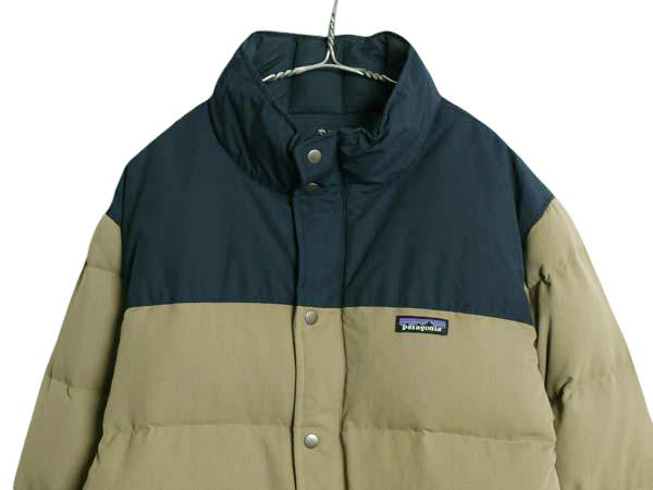 パタゴニア ビビー ダウン ジャケット メンズ L / 古着 15年製 アウトドア 600フィル ジャンパー フルジップ ナイロン キャンバス ツートン