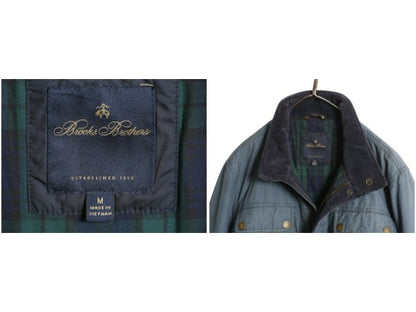 ブルックスブラザーズ モーターサイクル ジャケット メンズ M 中綿 コットン ブリティッシュミレレイン ハーフ コート ブルゾン ハイネック