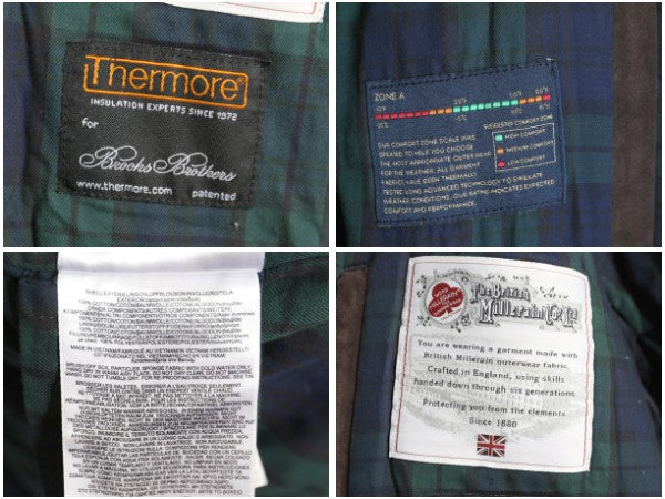 ブルックスブラザーズ モーターサイクル ジャケット メンズ M 中綿 コットン ブリティッシュミレレイン ハーフ コート ブルゾン ハイネック