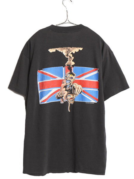 80s USA製 ★ アイアンメイデン ツアー イラスト プリント Tシャツ メンズ L 程 古着 ヴィンテージ 当時物 バンド メタル ロック スカル 黒