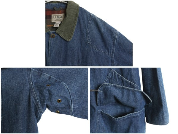 エルエルビーン デニム ハンティング ジャケット メンズ XXL 古着 カバーオール フィールド コート ライナー付き ジージャン 大きいサイズ