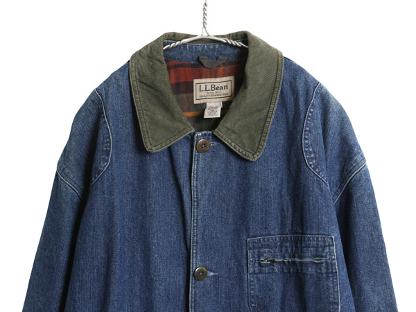 エルエルビーン デニム ハンティング ジャケット メンズ XXL 古着 カバーオール フィールド コート ライナー付き ジージャン 大きいサイズ