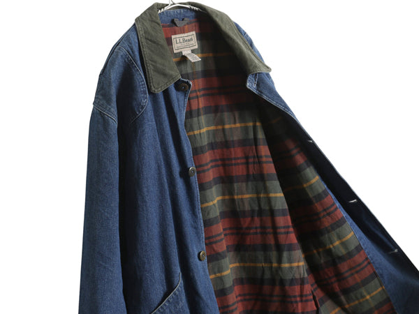 エルエルビーン デニム ハンティング ジャケット メンズ XXL 古着 カバーオール フィールド コート ライナー付き ジージャン 大きいサイズ