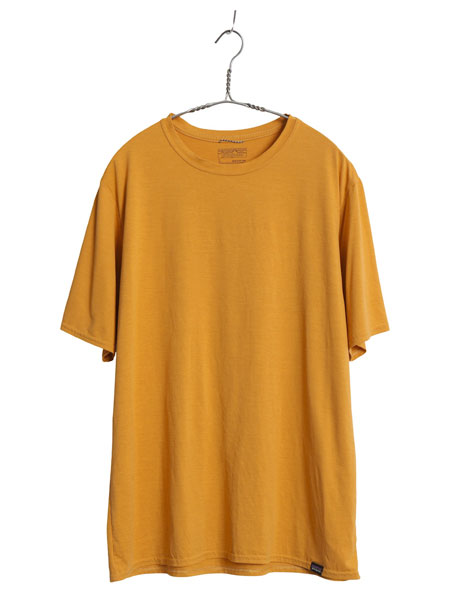 パタゴニア キャプリーン 半袖 Tシャツ メンズ L / アウトドア ストレッチ アンダーシャツ カットソー インナー スムース 素材 マスタード
