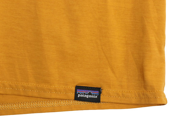 パタゴニア キャプリーン 半袖 Tシャツ メンズ L / アウトドア ストレッチ アンダーシャツ カットソー インナー スムース 素材 マスタード