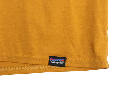 パタゴニア キャプリーン 半袖 Tシャツ メンズ L / アウトドア ストレッチ アンダーシャツ カットソー インナー スムース 素材 マスタード