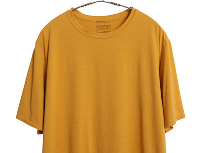 パタゴニア キャプリーン 半袖 Tシャツ メンズ L / アウトドア ストレッチ アンダーシャツ カットソー インナー スムース 素材 マスタード