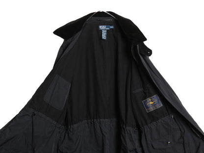 00s ポロ ラルフローレン ナイロン ハーフ コート メンズ XXL / オールド ハンティング ジャケット フルジップ ジャンパー 大きいサイズ 黒