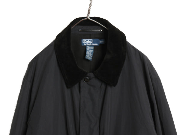 00s ポロ ラルフローレン ナイロン ハーフ コート メンズ XXL / オールド ハンティング ジャケット フルジップ ジャンパー 大きいサイズ 黒