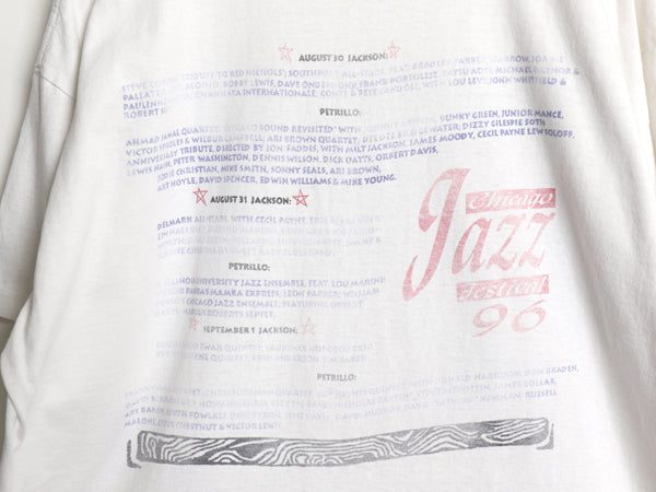 90s USA製 ジャズ フェス アート イラスト 両面 プリント Tシャツ メンズ XL / オールド シングルステッチ 音楽 グラフィック 大きいサイズ