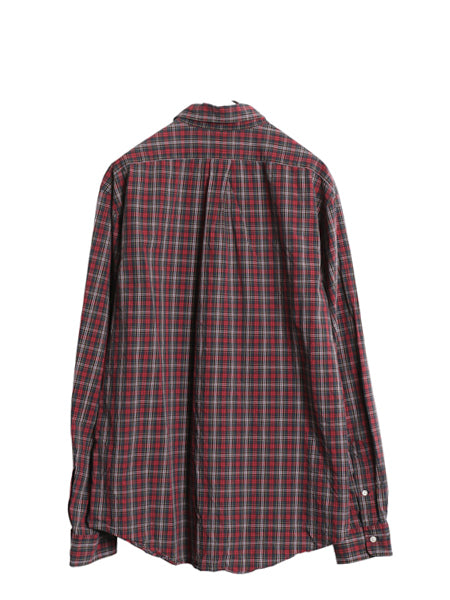 00s ラルフローレン チェック 長袖 ボタンダウン シャツ メンズ XL / オールド ポロ 長袖シャツ コットン マルチカラー 大きいサイズ 薄手