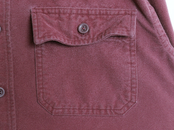 エルエルビーン シャモア クロス 長袖 シャツ メンズ M 古着 ネルシャツ TRADITIONAL FIT ヘビーウェイト コットン ネルシャツ 無地 エンジ
